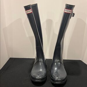 Hunter Glossy Navy Rain Boots